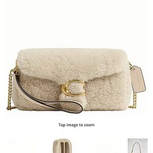Coach Cream Shearling Shoulder Bag